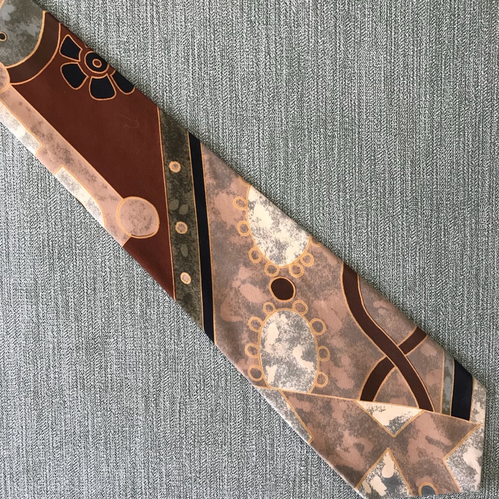 Select Handmade 100% Silk Tie Necktie Brown Tan